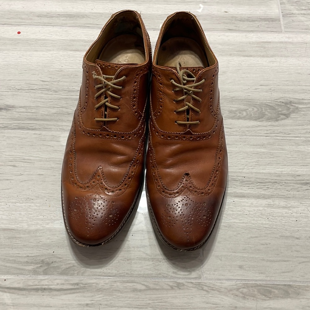 Men’s Cole Haan Grand 0S brown leather wingtip dress shoes